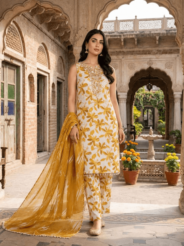 Dandelion - Bana Dori Lawn with Chiffon Dupatta
