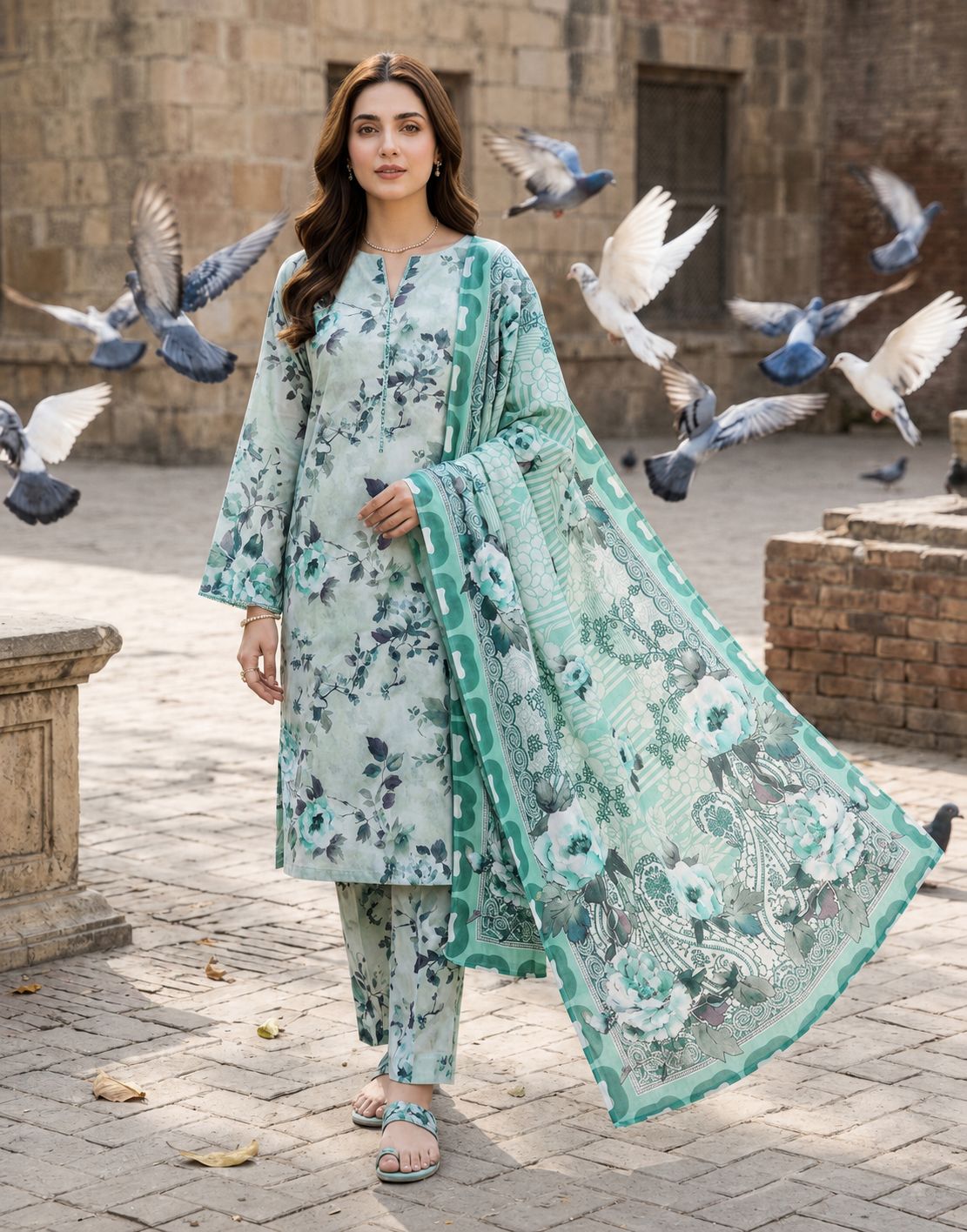 Mint Leaves - Pure Lawn