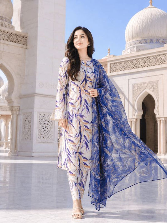 Regal Dusk - Pure Lawn with Chiffon Dupatta